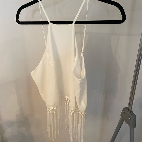 TOBI Sheer Crop Top with Tassels - Picture 5 of 7
